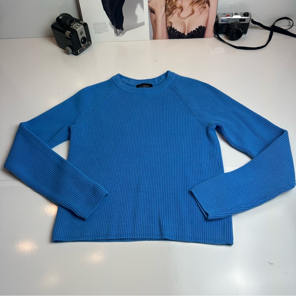Banana Republic Vibrant Blue Ribbed Knit Sweater | Size M